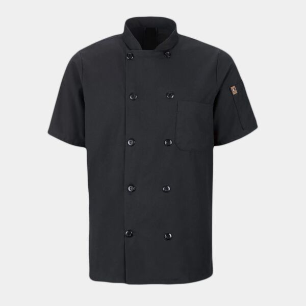 RED KAP® CHEF DESIGNS® SHORT SLEEVE CHEF COAT WITH OILBLOK + MIMIX™ Thumbnail